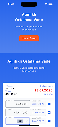 Ağırlıklı Ortalama Vade screenshot 1