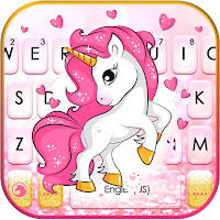 Тема для клавиатуры Pink Glitter Unicorn