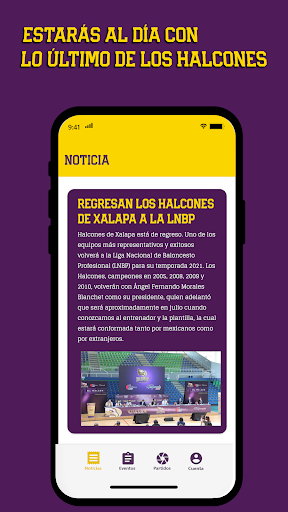Android application Halcones de Xalapa screenshort