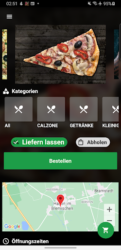 Android application A-Team Pizzeria Hagen screenshort