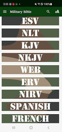 Military Bible App Screen 2