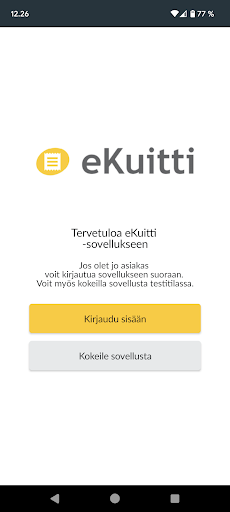 Android application eKuitti screenshort