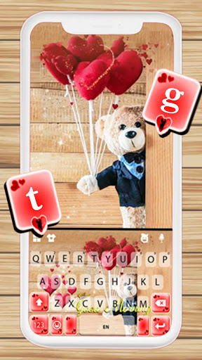 Android application Romantic Bear Keyboard Backgro screenshort