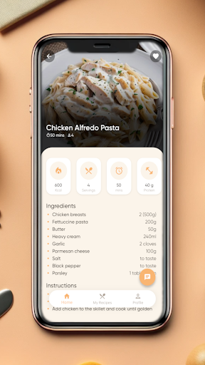 DigiDish - AI Recipe Generator Screen 3