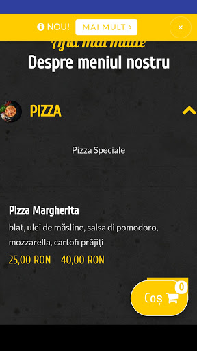 Android application Pizza VeroAmore screenshort