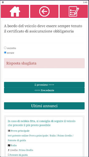 Esame Patente Italia Screen 3