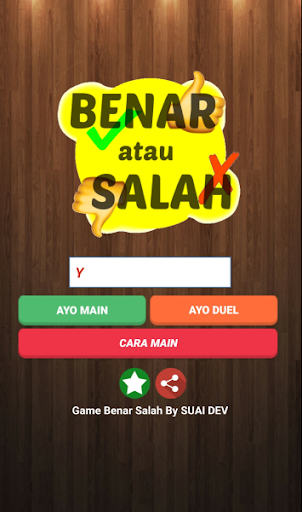 Android application Game Benar Salah Tebak Tebakan screenshort