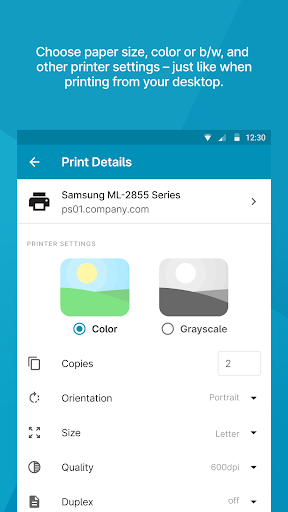 ezeep Blue Printer App Screen 3