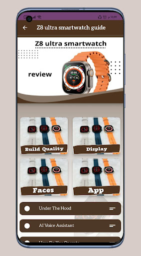 Android application Z8 ultra smartwatch guide screenshort