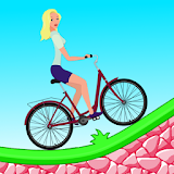 Biker Girl Cycling Hill Climb icon