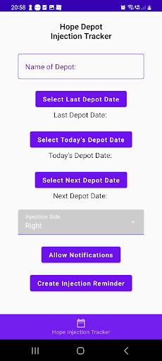 Android application Hope Depot Tracker screenshort
