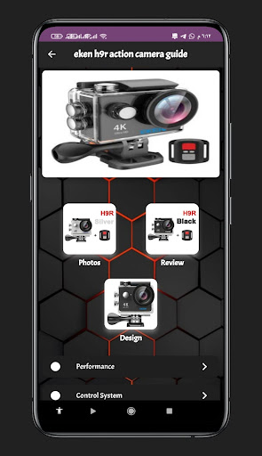Android application eken h9r action camera guide screenshort