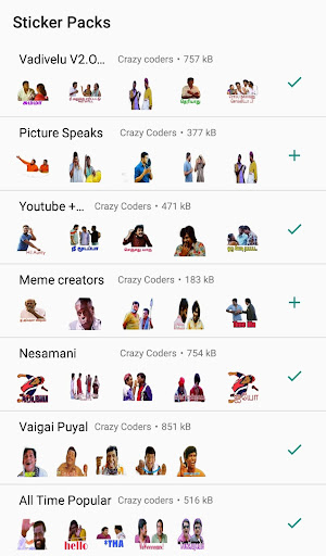 Android application Vadivelu Sticker WAStickerApps screenshort