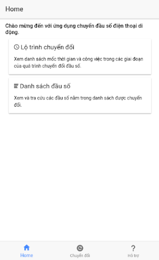 Android application Chuyển đầu số điện thoại 2018- screenshort