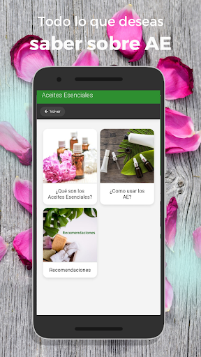 Android application Aceites Esenciales screenshort