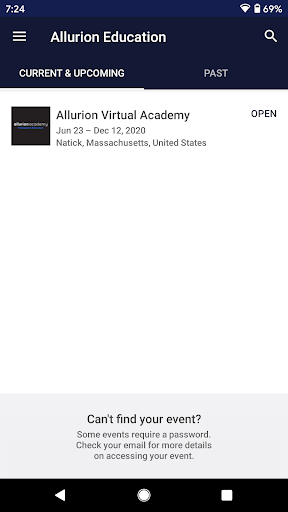 Android application Allurion Academy screenshort