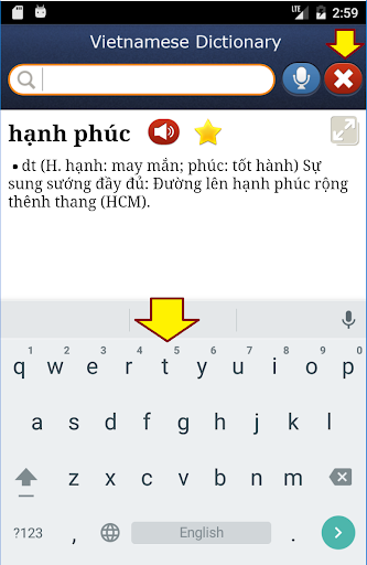 Android application Vietnamese Dictionary screenshort