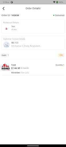 Food Runner Delivery Screen 3