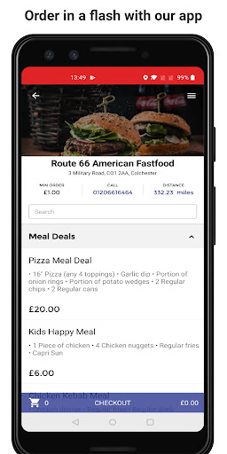 Android application Route 66 American Fastfood screenshort