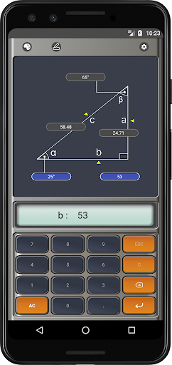Android application Triangle Calculator screenshort
