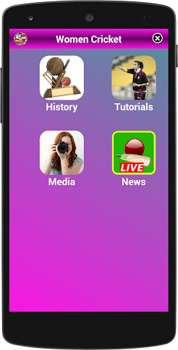 Android application Women Cricket screenshort