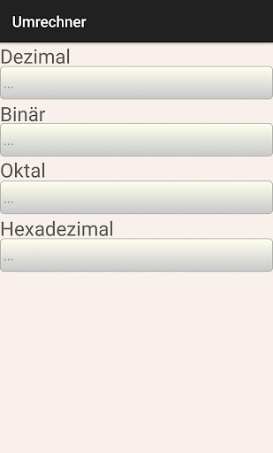 Android application Zahlenumrechner screenshort