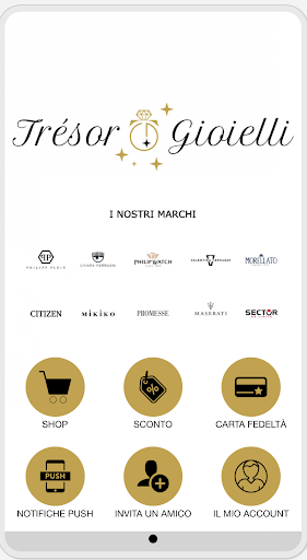 Android application Trésor Gioielli screenshort