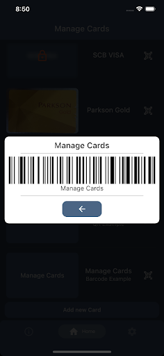 Manage Cards Screen 3