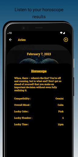 Daily Horoscope Screen 3