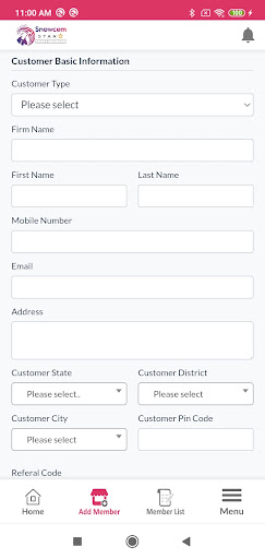 Android application Snowcem Sales screenshort