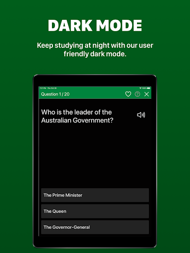Screenshot of Australian Citizenship Test