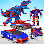 Cover Image of Tải xuống Trò chơi Robot xe tăng Police Dino  APK