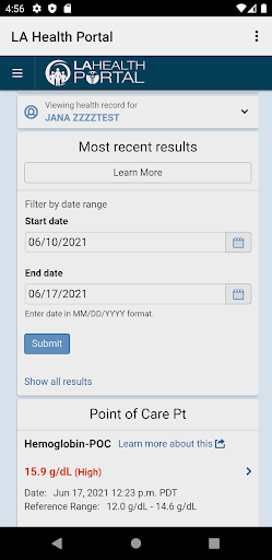 LA Health Portal Screen 3
