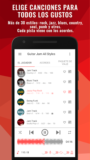 Screenshot 2 Backing Tracks Jam — acompañamiento para guitarra android