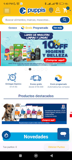 Android application Tienda Puppis screenshort