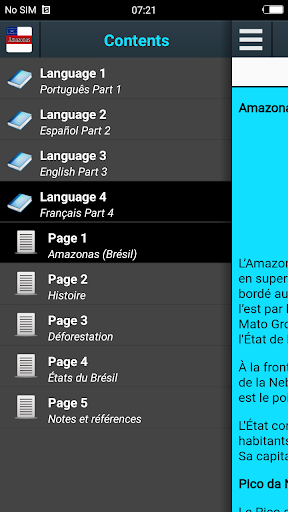 Aperçu de l'application