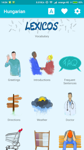 Android application Learn Hungarian screenshort