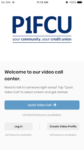 Android application P1FCU Video Banking screenshort