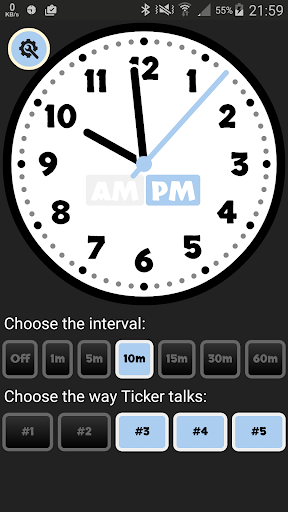 Android application Ticker Tells Time screenshort