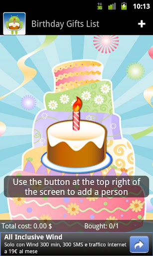 Android application Birthday Gifts List screenshort