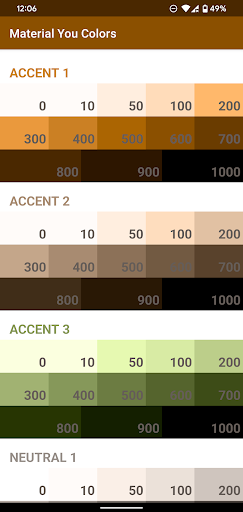 Android application Material You Colors screenshort