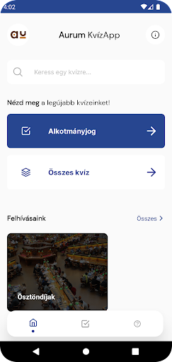 Android application Aurum KvízApp screenshort