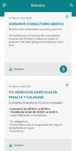 Android application Peralta de Calasanz Informa screenshort