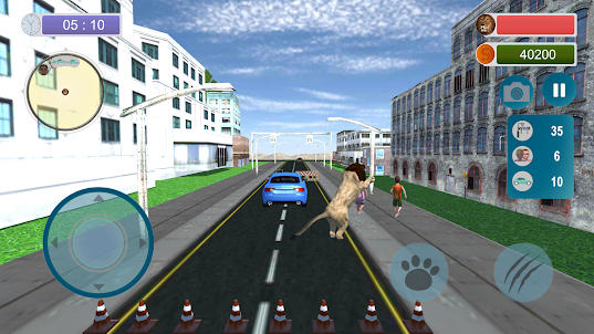 Angry Lion City Attack Sim 3D
