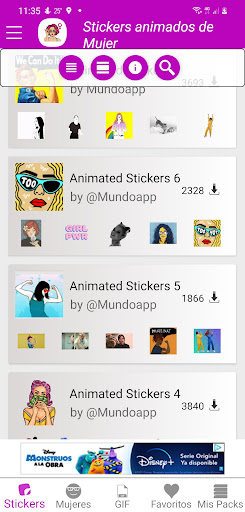 Android application Wasticker of women screenshort
