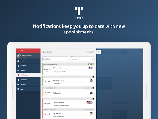 TIMIFY Tablet Screen 2