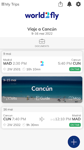 Android application World2Fly screenshort