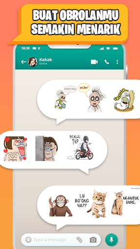 Android application Stiker Wa Lucu Bergerak 2024 screenshort