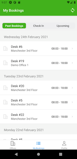 Clearooms Desk Booking Screen 3