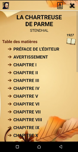 Android application La Chartreuse de Parme screenshort